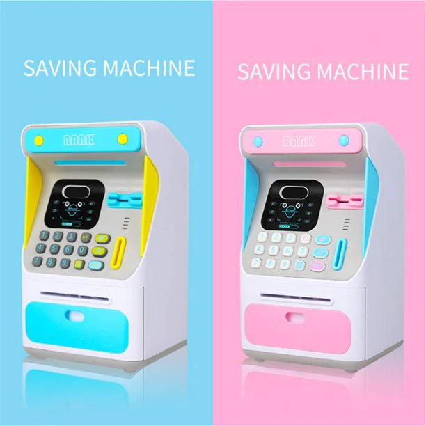 Mini ATM Money Bank with Electronic Lock Face Recognition Auto Scroll Paper Money & Coin for Kids Teens Boys Girls - Image 3